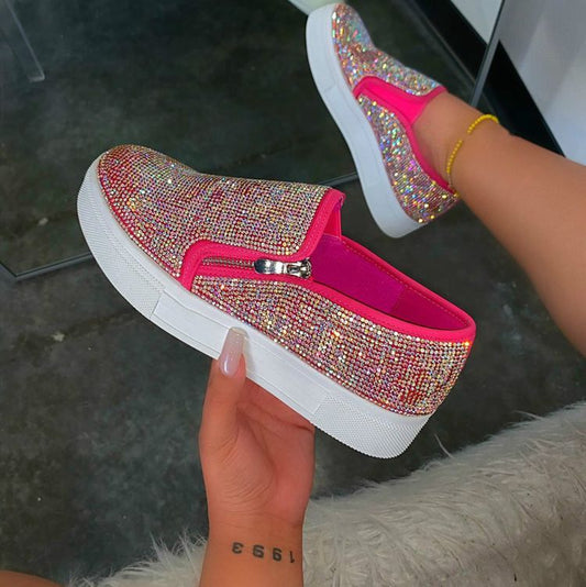 Große Strass Flache Casual Einzelschuhe Ein Pedal Lazy Schuhe